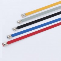 Colorized Epoxy-Polyester Coated ss Ball Lock Ties
